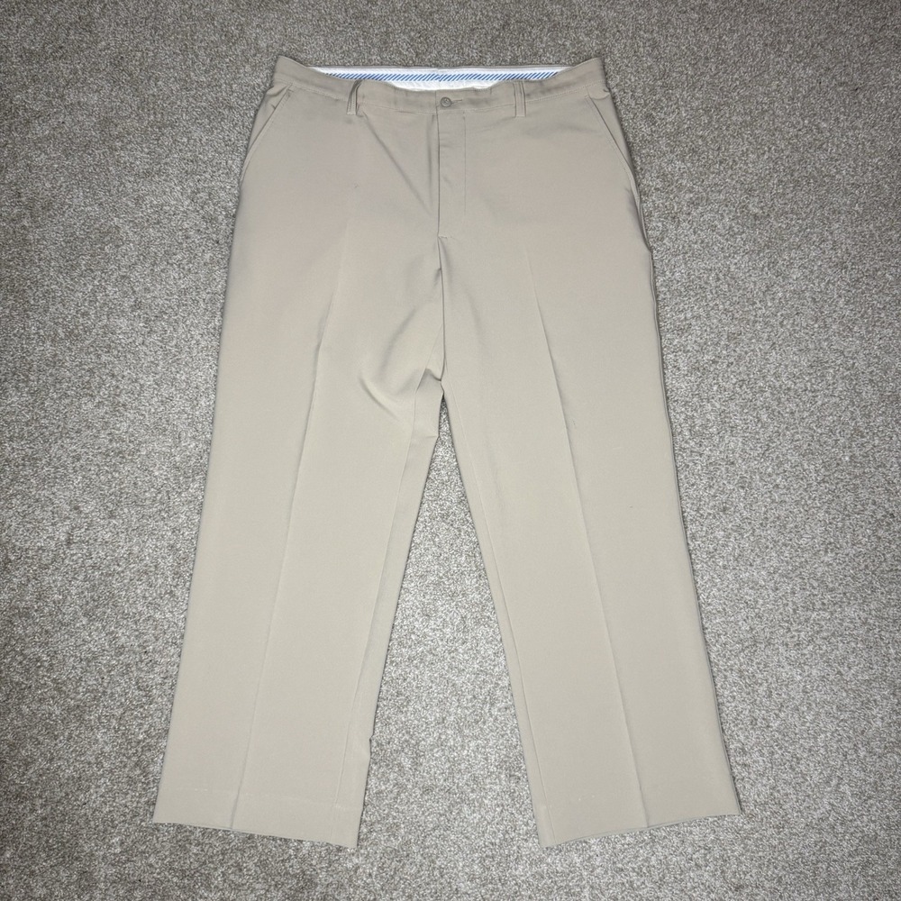 Footjoy Golf Chino Pants Men's Size 38X30 Beige Stretch Flat Front Performance